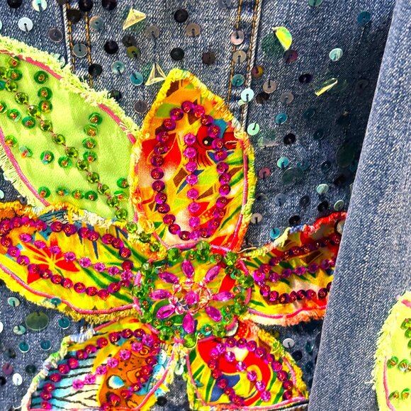 Berek by Takako Saxon Embroidered Denim Jacket – Size Medium - FREE SHIPPING - Picture 3 of 6